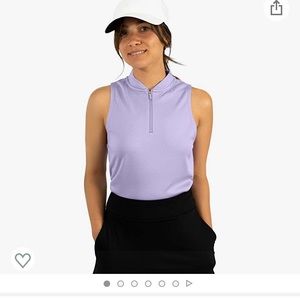 Two golf tops LAVENDER & BLACK. Size M for both with half zip up breathable